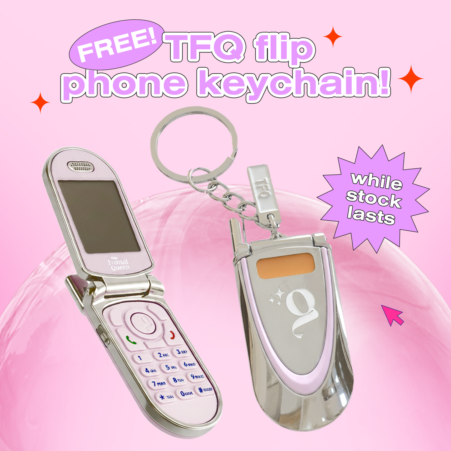 TFQ Flip Phone Keychain - The Frontal Queen