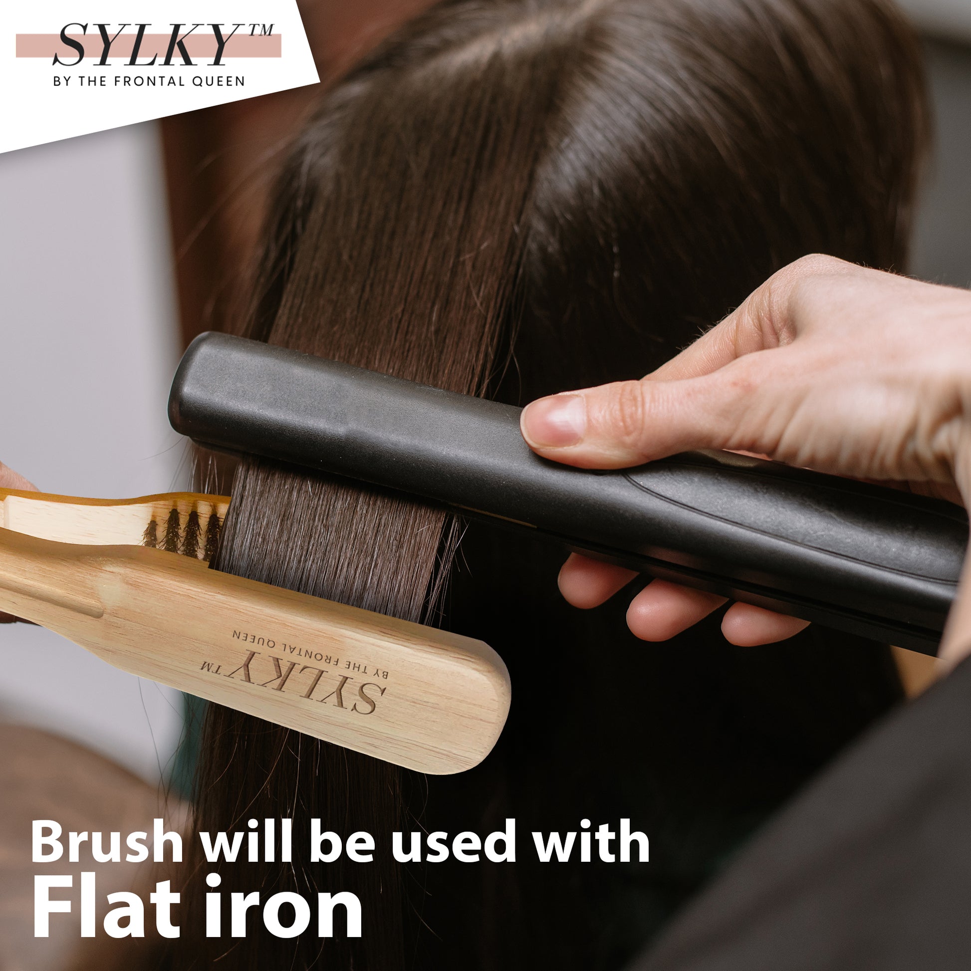 SYLKY™ FLAT IRON BRUSH by The Frontal Queen - The Frontal Queen
