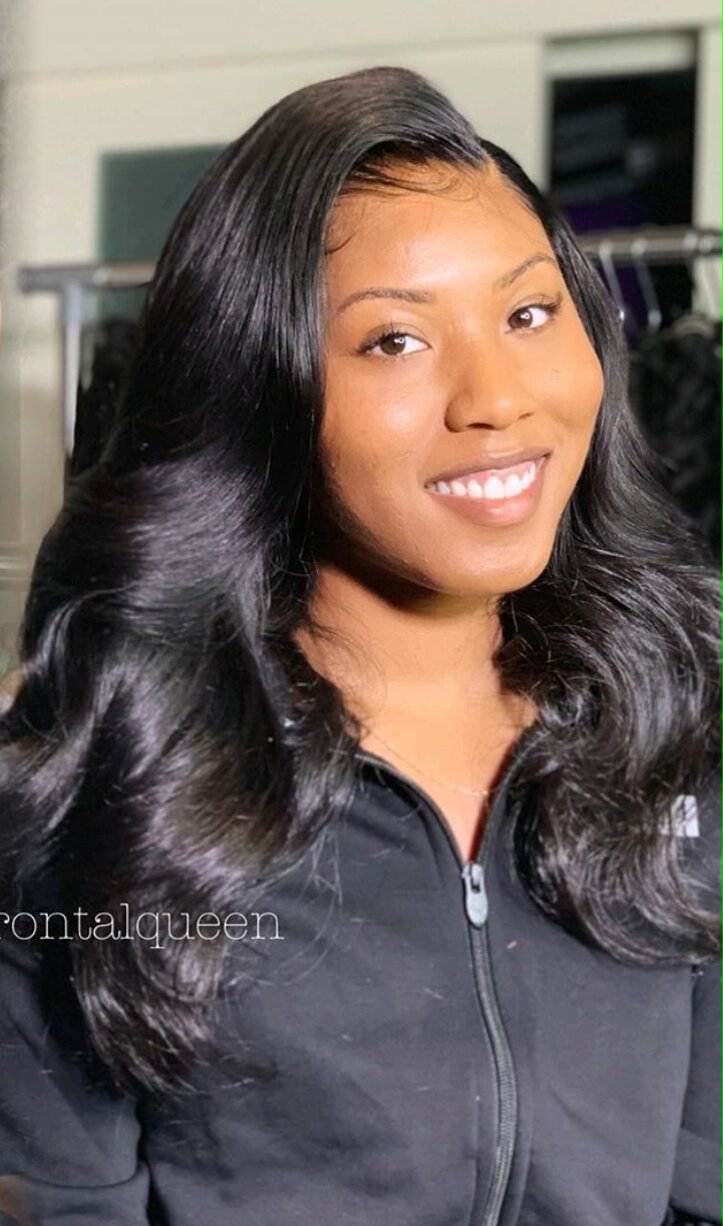 Custom Invisilace™ Wig // Side Part Body Curls - The Frontal Queen