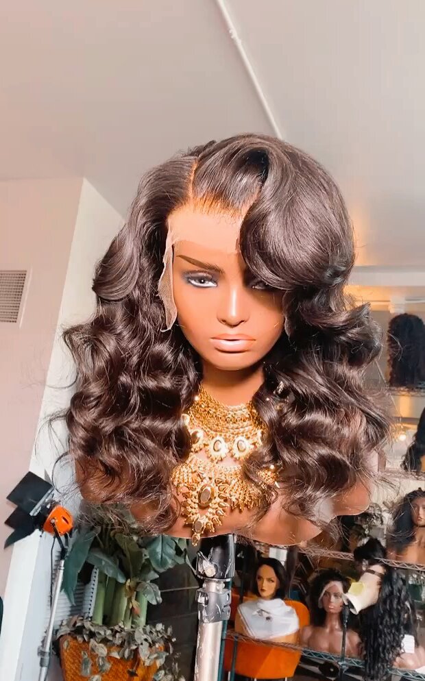 Custom Invisilace™ Wig // Side Part Body Curls - The Frontal Queen