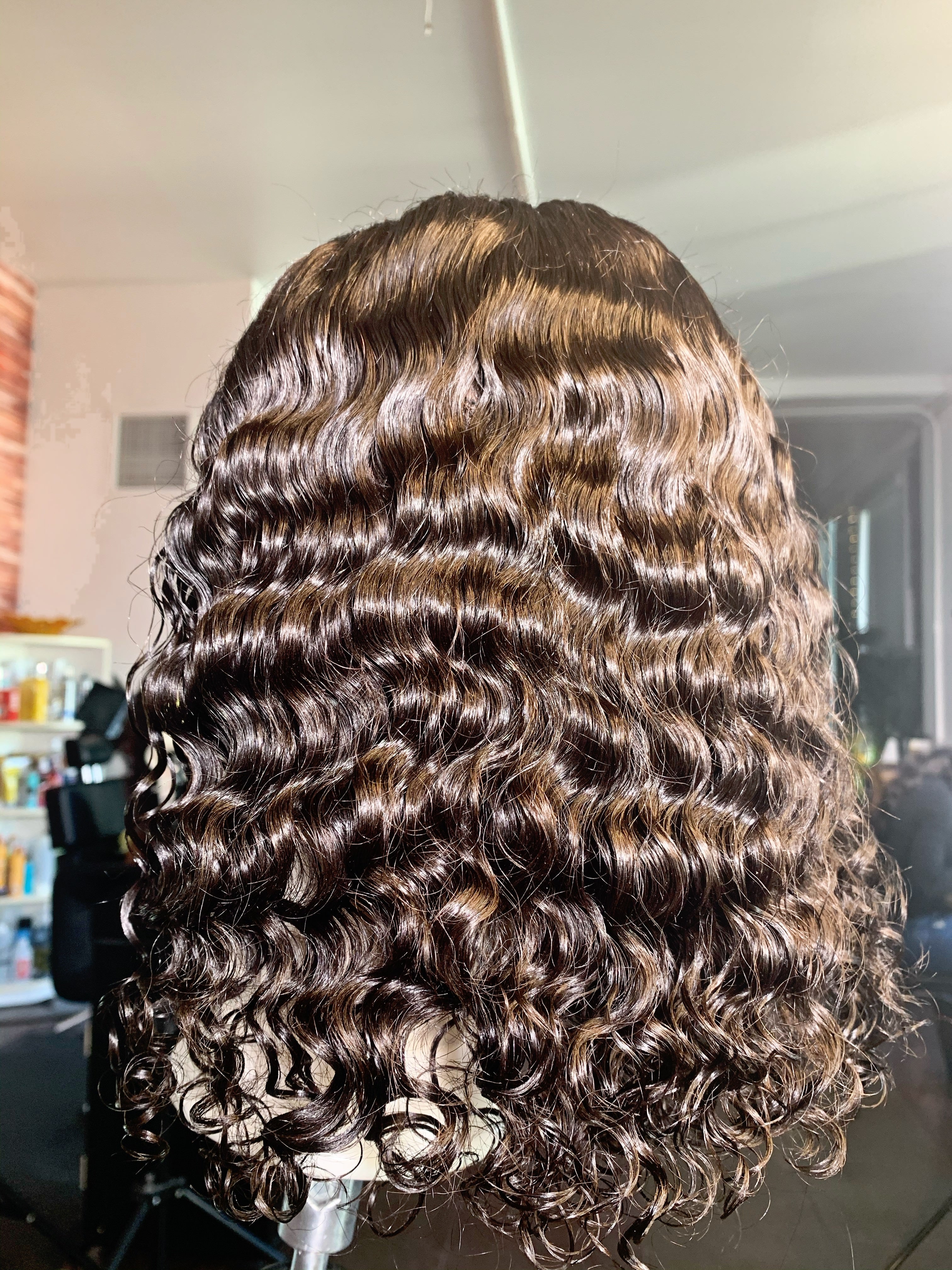 Newbie Cambodian Loose Curly Closure Bob Wig