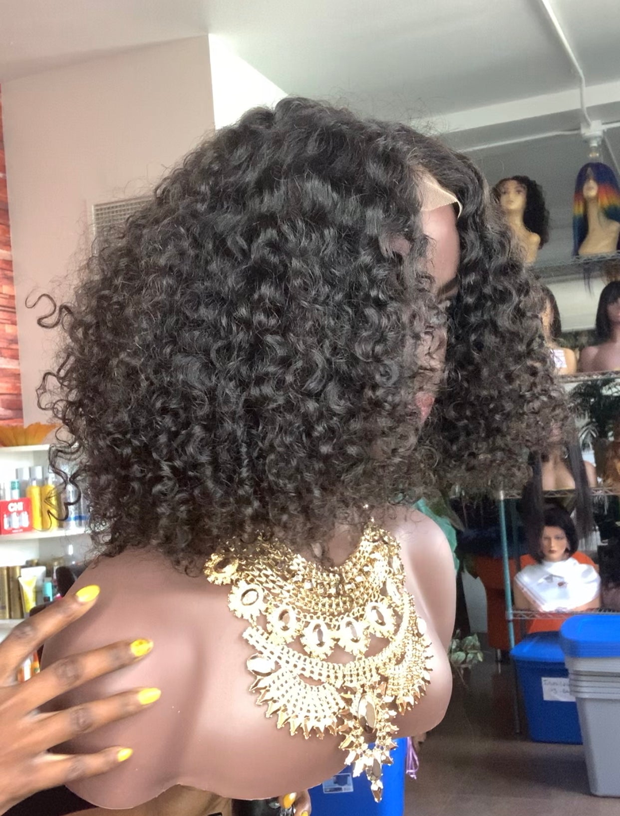 Newbie Cambodian Tight Curly Closure Bob Wig The Frontal Queen